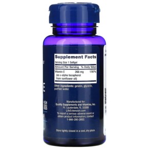 Thành phần vi chất của Life Extension Super Vitamin E 268 mg (400 IU) 90 Softgels 737870186397