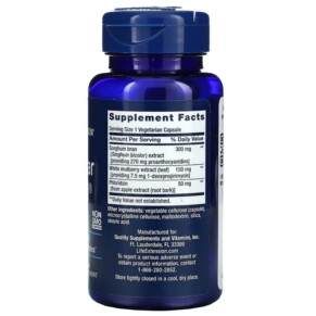 Thành phần vi chất của Life Extension Tri Sugar Shield 60 Vegetarian Capsules 737870180364