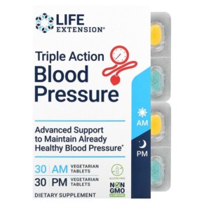 Thực phẩm chức năng Life Extension Triple Action Blood Pressure AM/PM 2 Pack 30 Vegetarian Tablets Each 737870202462