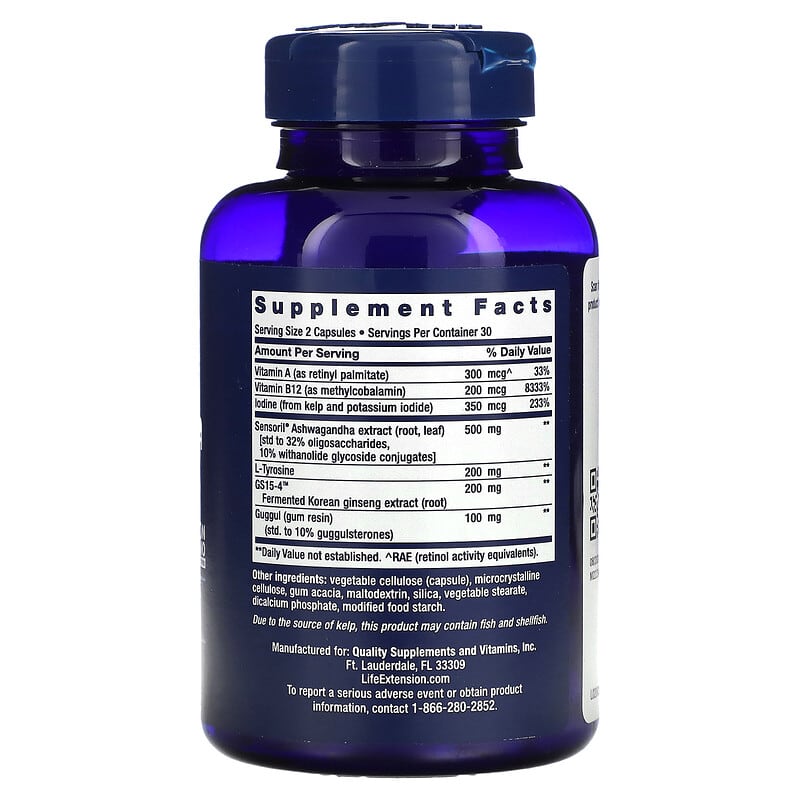 Life Extension Triple Action Thyroid 60 Capsules 2 Thành phần vi chất của Life Extension Triple Action Thyroid 60 Capsules 737870200369