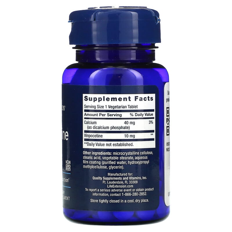 Life Extension Vinpocetine 10 mg 100 Vegetarian Tablets 2 Thành phần vi chất của Life Extension Vinpocetine 10 mg 100 Vegetarian Tablets 737870132714