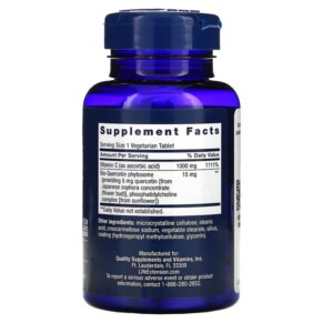 Thành phần vi chất của Life Extension Vitamin C and Bio-Quercetin Phytosome 60 Vegetarian Tablets 737870222866