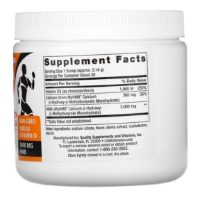 Thành phần vi chất của Life Extension Wellness Code Muscle Strength & Restore Formula Powder 3.32 oz (94.2 g) 737870222194