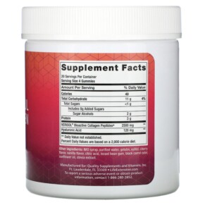 Thành phần vi chất của Life Extension Youthful Collagen Cherry 80 Gummies 737870230403