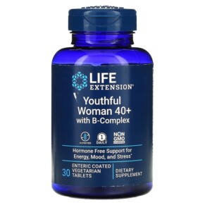 Thực phẩm chức năng Life Extension Youthful Woman 40+ with B-Complex 30 Enteric Coated Vegetarian Tablets 737870250739