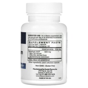 Thành phần vi chất của Life Source Basics (WGP Beta Glucan) Immune System Activator 500 mg 60 Capsules 666107130042