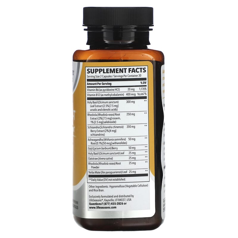 LifeSeasons Adrenal-T Adrenal Support 60 Veg Capsules 2 Thành phần vi chất của LifeSeasons Adrenal-T Adrenal Support 60 Veg Capsules 853760002209