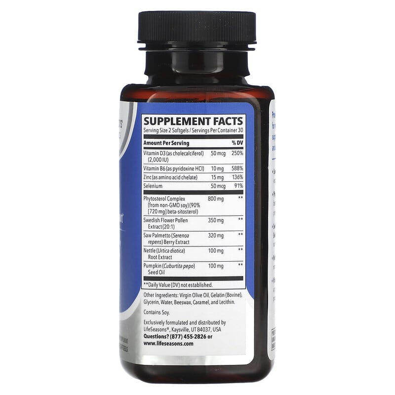 LifeSeasons Pros-T Prostate Support 60 Softgels 2 Thành phần vi chất của LifeSeasons Pros-T Prostate Support 60 Softgels 853760002117