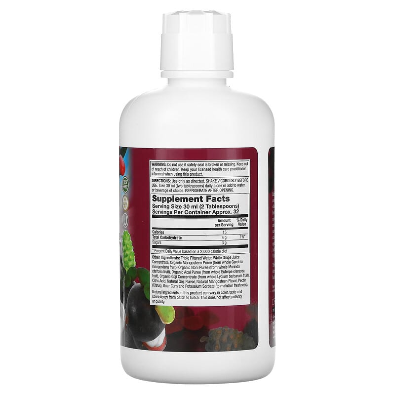 LifeTime Vitamins Life's Basics 4-In-1 Superfruit Juice Blend Acai Mangosteen Noni & Goji 32 fl oz (946 ml) 2 Thành phần vi chất của LifeTime Vitamins Life's Basics 4-In-1 Superfruit Juice Blend Acai Mangosteen Noni & Goji 32 fl oz (946 ml) 053232290336