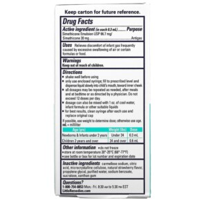 Thành phần vi chất của Little Remedies Gas Relief Drops for Newborns 0.5 fl oz (15 ml) 756184120453