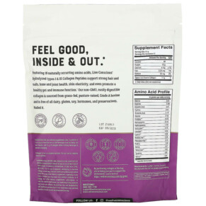 Thành phần vi chất của Live Conscious Collagen Peptides Unflavored 16 oz (454 g) 850008273193