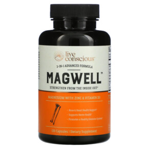 Thực phẩm chức năng Live Conscious MagWell 3-in-1 Advanced Formula 120 Capsules 850008273018