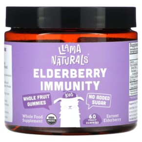 Thực phẩm chức năng Llama Naturals Kids Elderberry Immunity Fruit Gummies Earnest Elderberry 60 Gummies 860001569063