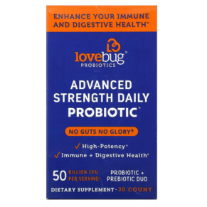 Thực phẩm chức năng LoveBug Probiotics Advanced Strength Daily Probiotic 50 Billion CFU 30 Count 850002716320