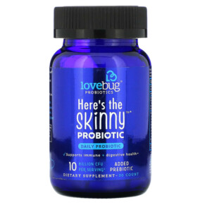 Thực phẩm chức năng LoveBug Probiotics Here's The Skinny Probiotic 10 Billion CFU 30 Count 864377000175