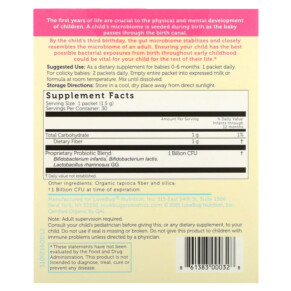 Thành phần vi chất của LoveBug Probiotics Infant Probiotics 0-6 Months 1 Billion CFU 30 Single Stick Packs 0.05 oz (1.5 g) Each 861383000328