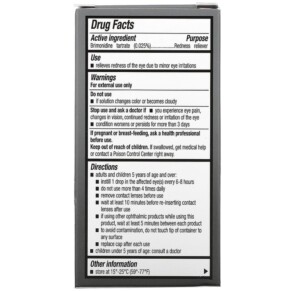 Thành phần vi chất của Lumify Redness Reliever Eye Drops 0.25 fl oz (7.5 ml) 310119537251