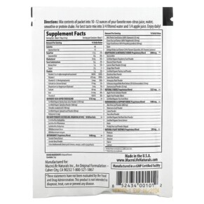 Thành phần vi chất của Macrolife Naturals Macro Greens Superfood 0.3 oz (9.4 g) 852434001012