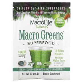 Thực phẩm chức năng Macrolife Naturals Macro Greens Superfood 0.3 oz (9.4 g) 852434001012