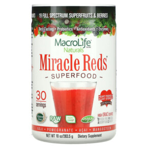 Thực phẩm chức năng Macrolife Naturals Miracle Reds Superfood Goji-Pomegranate-Acai-Mangosteen 10 oz (283.5 g) 852434001036