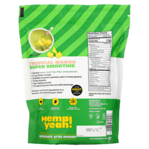 Thành phần vi chất của Manitoba Harvest Organic Hemp Yeah! Max Fiber Hemp Protein Powder Unsweetened 32 oz (907 g) 697658691058