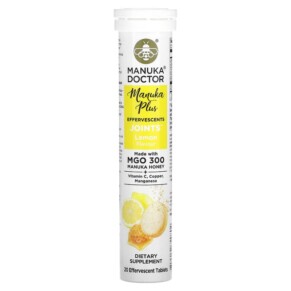 Thực phẩm chức năng Manuka Doctor Manuka Plus Effervescents Joints Lemon 20 Effervescent Tablets 810057720802