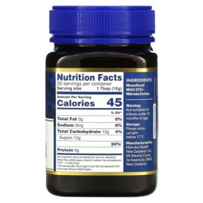 Thành phần vi chất của Manuka Health Manuka Honey MGO 573+ 17.6 oz (500 g) 895015001629