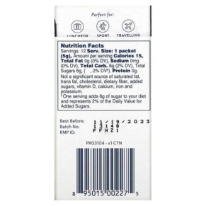 Thành phần vi chất của Manuka Health Manuka Honey On-The-Go MGO 115+ 12 Packets 0.176 oz (5 g) Each 895015002275