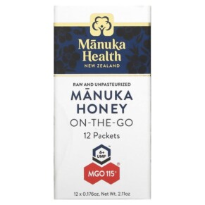 Thực phẩm chức năng Manuka Health Manuka Honey On-The-Go MGO 115+ 12 Packets 0.176 oz (5 g) Each 895015002275