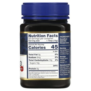 Thành phần vi chất của Manuka Health Raw Manuka Honey MGO 115+ 1.1 lb (500 g) 895015001537
