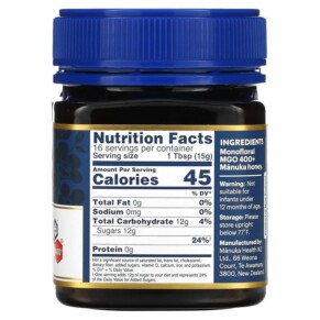 Thành phần vi chất của Manuka Health Raw Manuka Honey MGO 400+ 8.8 oz (250 g) 895015001544