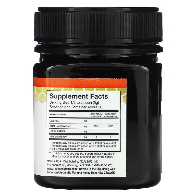 ManukaGuard Gut Health Manuka Honey 400 MGO 8.8 oz (250 g) 2 Thành phần vi chất của ManukaGuard Gut Health Manuka Honey 400 MGO 8.8 oz (250 g) 858631002173