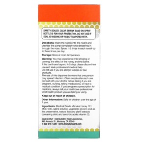 Thành phần vi chất của ManukaGuard Manuka Honey Medical Grade Allercleanse 1.3 fl oz (40 ml) 858631002128