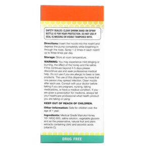 Thành phần vi chất của ManukaGuard Medical Grade Manuka Honey Sinus Cleanser 0.65 fl oz (20 ml) 858631002562