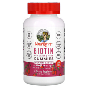 Thực phẩm chức năng MaryRuth Organics Biotin Gummies Goji Berry 60 Gummies 856645008303