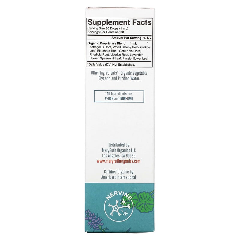 MaryRuth Organics Herbals Organic Kids Focus & Attention Liquid Drops 1 fl oz (30 ml) 2 Thành phần vi chất của MaryRuth Organics Herbals Organic Kids Focus & Attention Liquid Drops 1 fl oz (30 ml) 856645008495