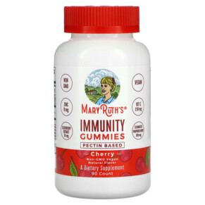 Thực phẩm chức năng MaryRuth Organics Immunity Gummies Pectin Based Cherry 90 Gummies 856645008075