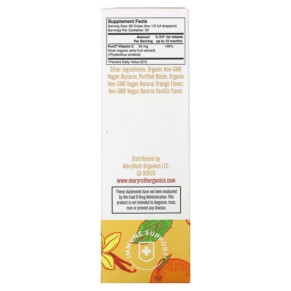 Thành phần vi chất của MaryRuth Organics Infants Vitamin C Liquid Drops 0-12 Months Orange + Vanilla 2 fl oz (60 ml) 850018471329