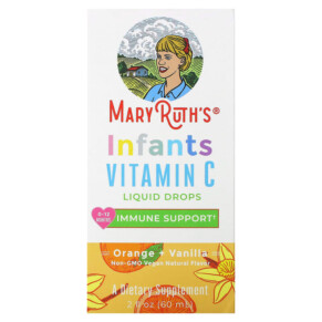 Thực phẩm chức năng MaryRuth Organics Infants Vitamin C Liquid Drops 0-12 Months Orange + Vanilla 2 fl oz (60 ml) 850018471329
