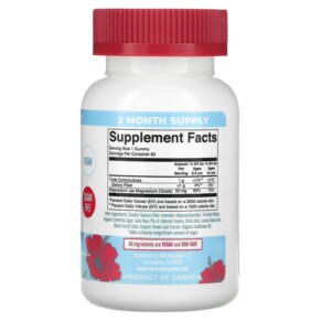 Thành phần vi chất của MaryRuth Organics Kids Magnesium Calm Gummies Hibiscus 60 Gummies 850036700715
