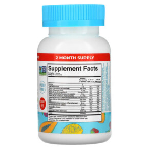 Thành phần vi chất của MaryRuth Organics Kids Multivitamin Gummies Strawberry Papaya and Super Punch 60 Gummies 856645008389