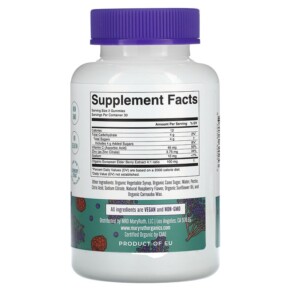 Thành phần vi chất của MaryRuth Organics Organic Kids Immunity Gummies with Elderberry Vitamin C and Zinc Mixed Berry 60 Gummies 810104620253