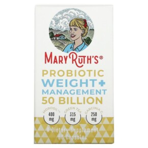 Thực phẩm chức năng MaryRuth Organics Probiotic Weight+ Management 50 Billion 60 Capsules 856645008396