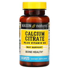 Thực phẩm chức năng Mason Natural Calcium Citrate Plus Vitamin D3 60 Caplets 311845123756