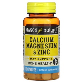 Thực phẩm chức năng Mason Natural Calcium Magnesium & Zinc 100 Tablets 311845096814
