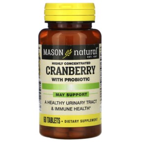 Thực phẩm chức năng Mason Natural Cranberry with Probiotic Highly Concentrated 60 Tablets 311845163356