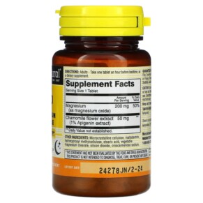 Thành phần vi chất của Mason Natural Eazzzy Sleep with Magnesium & Chamomile 60 Tablets 311845181756