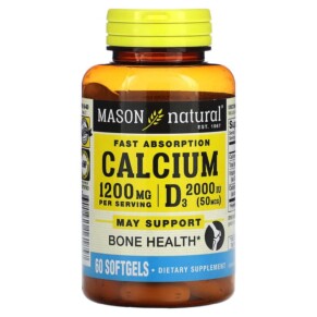 Thực phẩm chức năng Mason Natural Fast Absorption Calcium 600 mg 60 Softgels 311845161857