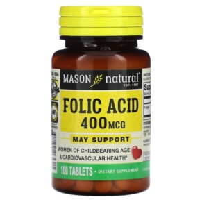 Thực phẩm chức năng Mason Natural Folic Acid 400 mcg 100 Tablets 311845065315