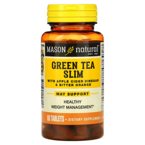 Thực phẩm chức năng Mason Natural Green Tea Slim with Apple Cider Vinegar & Bitter Orange 60 Tablets 311845157157